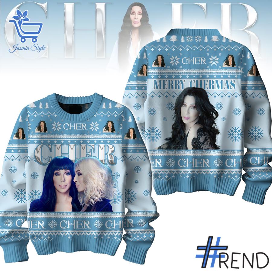 Sleek 1 Cher Merry Christmas Sweater that complements both casual and streetwear styles.