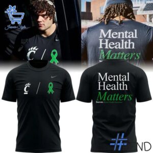 A timeless essential that elevates every outfit: 1 Cincinnati Bearcats 2025 Mental Health Matters T shirt.