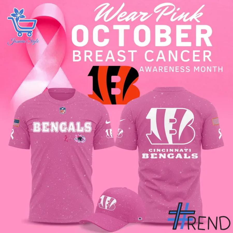 A timeless essential that elevates every outfit: 1 Cincinnati Bengals Breast Cancer Awareness Pink Shirt.