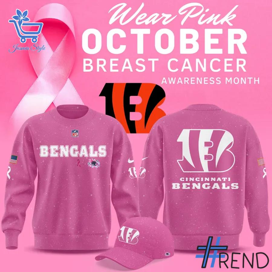 A timeless essential that elevates every outfit: 2 Cincinnati Bengals Breast Cancer Awareness Pink Shirt.