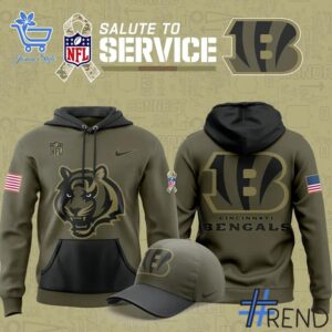 Premium quality and sleek design of Cincinnati Bengals Nike Salute to Service Hoodie.