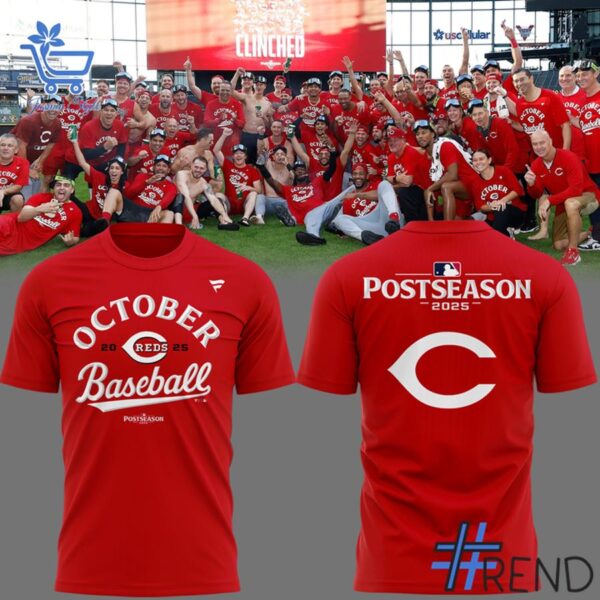 The latest design trend captured perfectly in 1 Cincinnati Reds October Baseball 2025 Shirt.