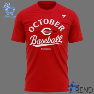 The latest design trend captured perfectly in 3 Cincinnati Reds October Baseball 2025 Shirt.