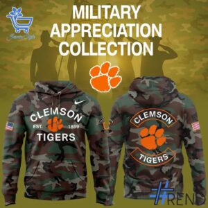 High-quality 1 Clemson Tigers football 2025 Military Appreciation camo Hoodie that brings your outfit to life.