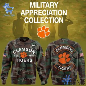 High-quality 2 Clemson Tigers football 2025 Military Appreciation camo Hoodie that brings your outfit to life.