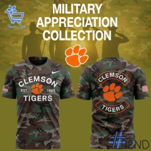 High-quality 3 Clemson Tigers football 2025 Military Appreciation camo Hoodie that brings your outfit to life.