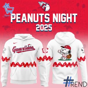 Fresh seasonal style featuring Cleveland Guardians x Peanuts Night hoodie.