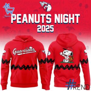 Fresh seasonal style featuring Cleveland Guardians x Peanuts Night hoodie.