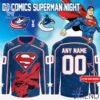 High-quality 1 Columbus Blue Jackets 2025 Superman Hero Night Hockey Jersey that brings your outfit to life.
