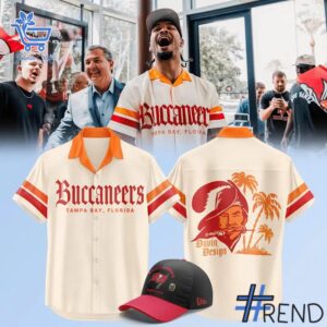 The latest design trend captured perfectly in 1 Cream Tampa Bay Buccaneers Cabana Hawaiian Shirt.