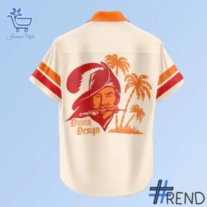 The latest design trend captured perfectly in 3 Cream Tampa Bay Buccaneers Cabana Hawaiian Shirt.