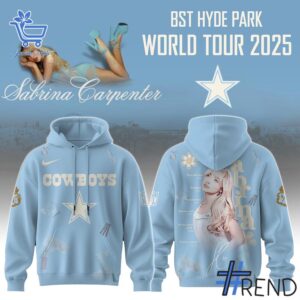 The latest design trend captured perfectly in Dallas Cowboys Sabrina Carpenter Short n Sweet Tour Hoodie 1 jpg.