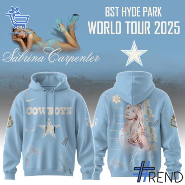 The latest design trend captured perfectly in Dallas Cowboys Sabrina Carpenter Short n Sweet Tour Hoodie 1 jpg.