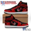 Sleek 1 Deadpool red Air Jordan High Top Shoes with bold design accents and flawless fit.