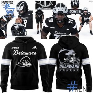 Eye-catching 1 Delaware Football MIDNIGHT 2025 Hoodie designed to upgrade your everyday outfit.