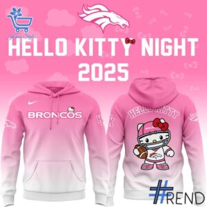 Fresh seasonal style featuring Denver Broncos Hello Kitty hoodie.