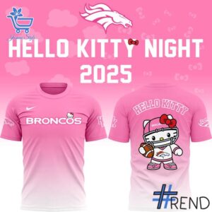 Fresh seasonal style featuring Denver Broncos Hello Kitty hoodie.