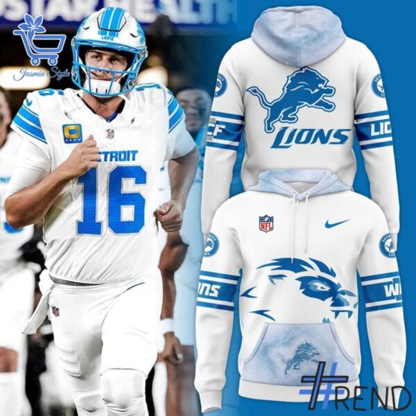 Premium quality and sleek design of Detroit Lions Icy White Hoodie.