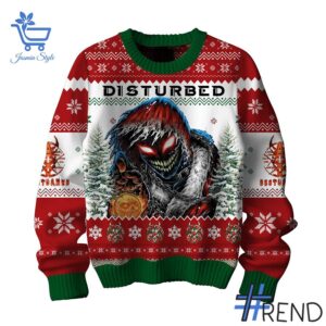 Sleek 2 Disturbed Band Christmas Sweater that complements both casual and streetwear styles.