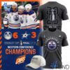 Express your true style with Edmonton Oilers Western Conference Champs Locker Room Shirt.
