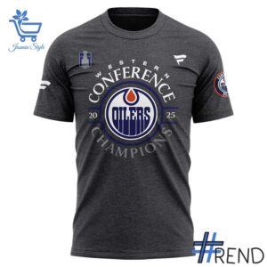 Express your true style with Edmonton Oilers Western Conference Champs Locker Room Shirt.