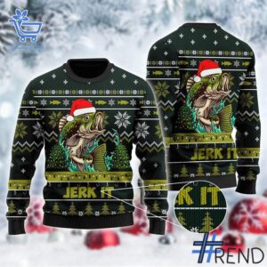 Express your true style with Fishing Jerk It Christmas Sweater.