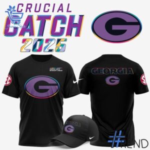 Sleek 4 Georgia Bulldogs football 2025 Crucial Catch Hoodie that complements both casual and streetwear styles.