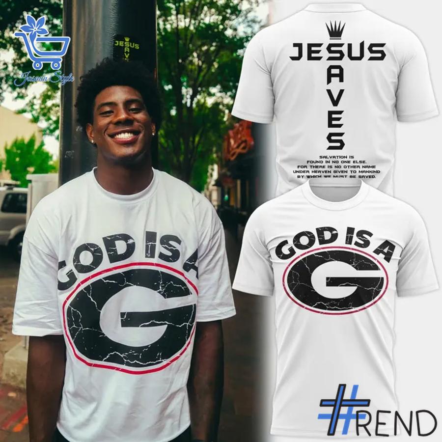 Eye-catching 1 Georgia Bulldogs football GOT is a G Jesus Saves Shirt designed to upgrade your everyday outfit.