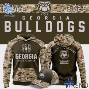 Sleek 1 Georgia Football Camo 2025 Salute To Service Hoodie that complements both casual and streetwear styles.