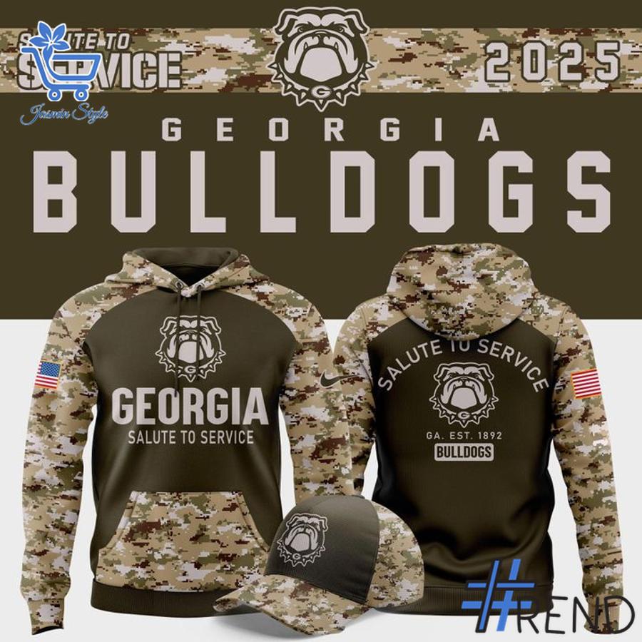 Sleek 1 Georgia Football Camo 2025 Salute To Service Hoodie that complements both casual and streetwear styles.
