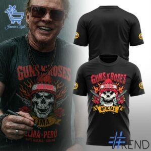 Sleek 1 Guns N' Roses Lima Peru Shirt that complements both casual and streetwear styles.