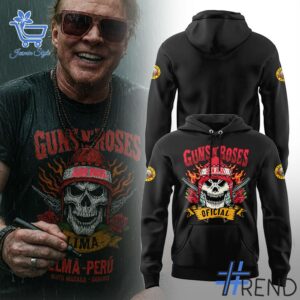Sleek 2 Guns N' Roses Lima Peru Shirt that complements both casual and streetwear styles.