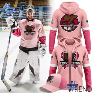 Sleek 1 Hershey Bears 2025 Pink in the Rink Zip Hoodie with bold design accents and flawless fit.
