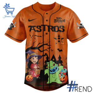 Fresh seasonal style featuring Houston Astros Trick or Treat Baseball Jersey.