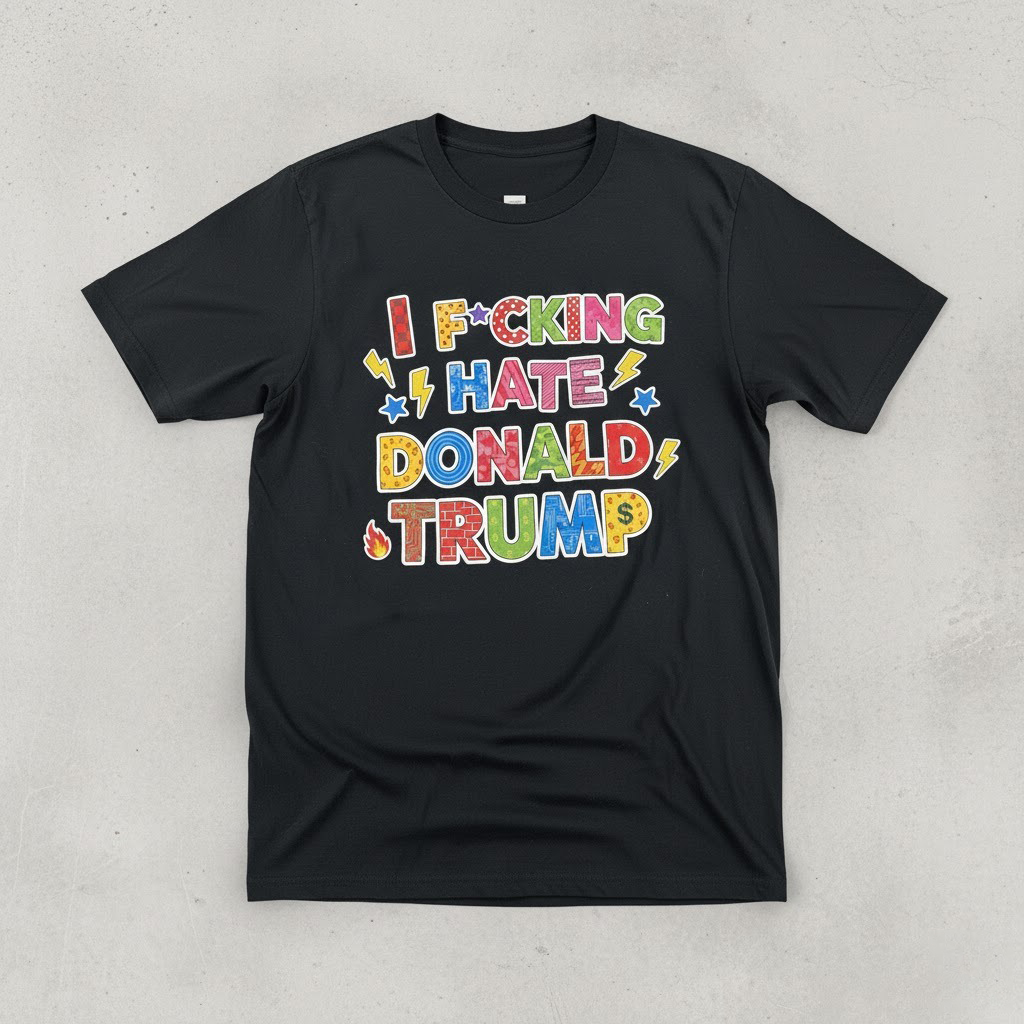 Sleek I Fcking Hate Donald Trump Shirt that complements both casual and streetwear styles.