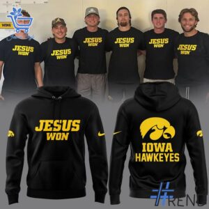 High-quality Iowa Hawkeyes JESUS WON 2025 Tshirt 2 jpg that brings your outfit to life.