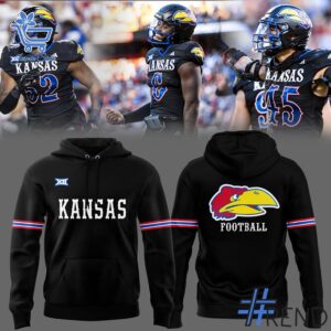 Premium quality and sleek design of Kansas Jayhawks dark mode Hoodie.