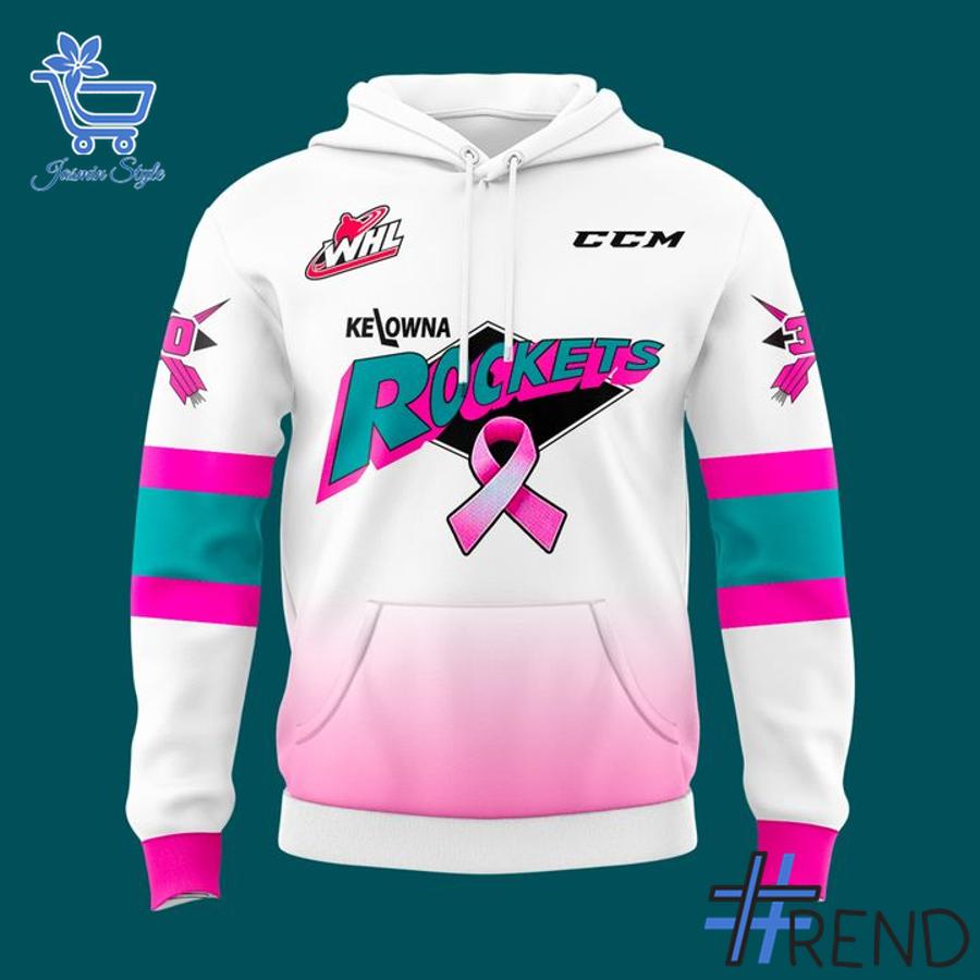 Eye-catching 2 Kelowna Rockets Paint The Rink Pink 2025 2026 Hoodie designed to upgrade your everyday outfit.