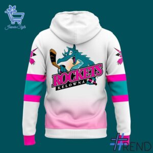 Eye-catching 3 Kelowna Rockets Paint The Rink Pink 2025 2026 Hoodie designed to upgrade your everyday outfit.