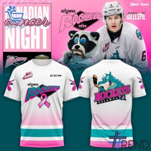 Eye-catching 4 Kelowna Rockets Paint The Rink Pink 2025 2026 Hoodie designed to upgrade your everyday outfit.