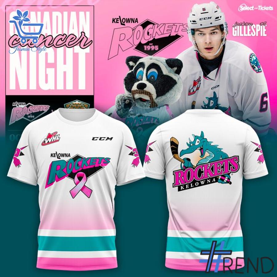 Eye-catching 4 Kelowna Rockets Paint The Rink Pink 2025 2026 Hoodie designed to upgrade your everyday outfit.