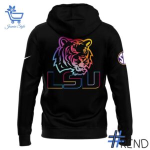 Sleek 3 LSU Tigers football 2025 Crucial Catch Hoodie that complements both casual and streetwear styles.