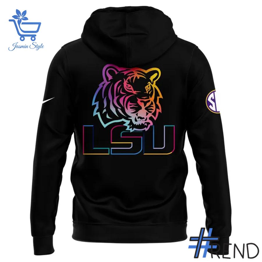 Sleek 3 LSU Tigers football 2025 Crucial Catch Hoodie that complements both casual and streetwear styles.