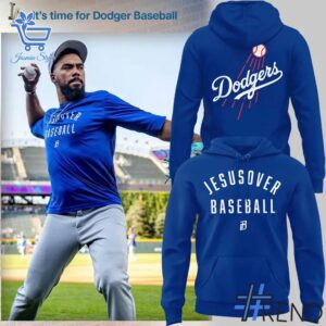 A timeless essential that elevates every outfit: 3 Los Angeles Dodgers 2025 JESUSOVER BASEBALL Shirt.