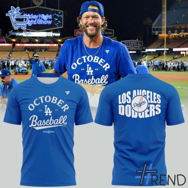 Premium quality and sleek design of Los Angeles Dodgers October Baseball Clinched T Shirt.