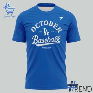 Premium quality and sleek design of Los Angeles Dodgers October Baseball Clinched T Shirt.