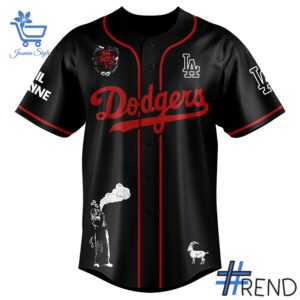 The latest design trend captured perfectly in 2 Los Angeles Dodgers Lil Tunechi Carter VI Baseball Jersey.