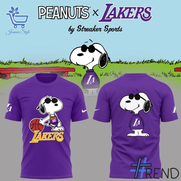 A timeless essential that elevates every outfit: 2 Los Angeles Lakers Snoopy 2025 Shirt Hoodie.