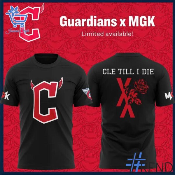 Express your true style with Machine Gun Kelly x Cleveland Guardians T shirt.