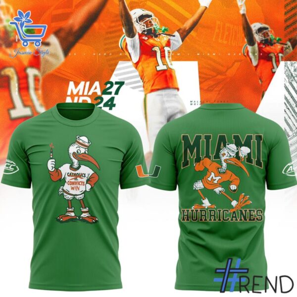 The latest design trend captured perfectly in 2 Miami Hurricanes Catholics vs Convicts Game Shirt.